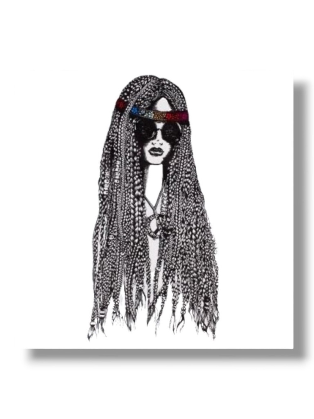 VHTF: Lauren Moshi โ๏ธ๏ธ Tess Color Foil Hippie Girl Swing Tee T Shirt โ๏ธ๏ธ White M - Picture 14 of 16